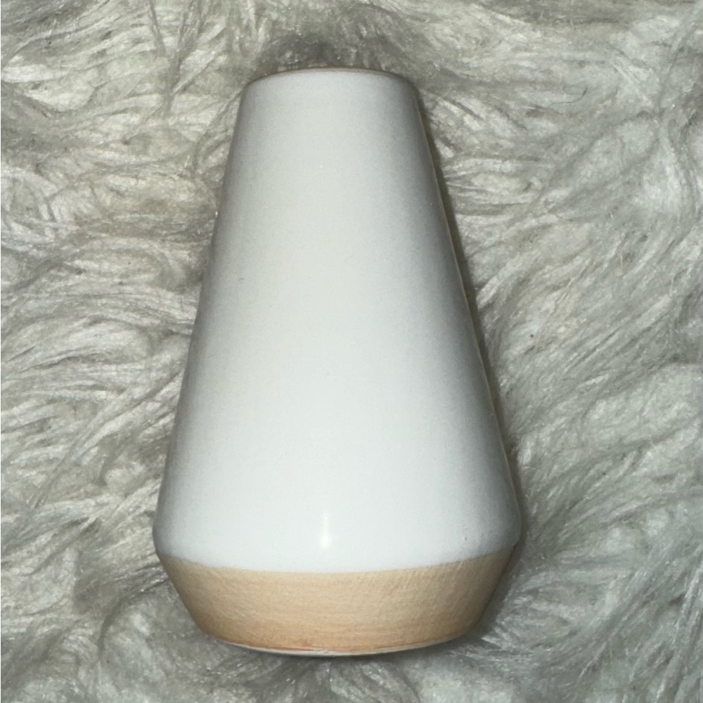 Elegant White and Tan Vase